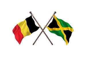 Belgio contro Giamaica Due nazione bandiere foto