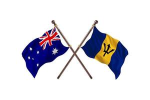 Australia contro barbados Due nazione bandiere foto