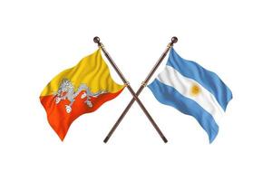 bhutan contro argentina Due nazione bandiere foto