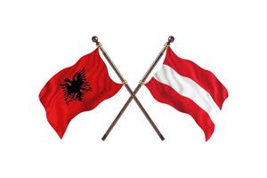 Albania contro Austria Due nazione bandiere foto