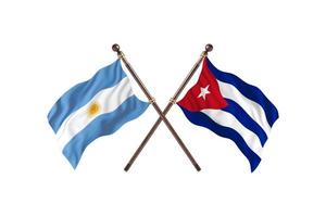 argentina contro Cuba Due nazione bandiere foto