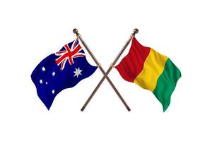 Australia contro Guinea Due nazione bandiere foto