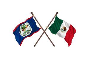 belize contro Messico Due nazione bandiere foto
