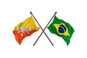 bhutan contro brasile Due nazione bandiere foto
