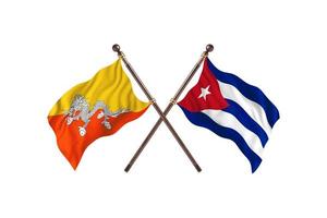 bhutan contro Cuba Due nazione bandiere foto