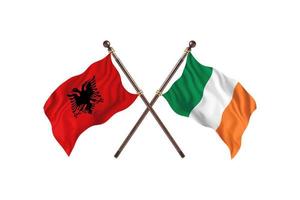 Albania contro Irlanda Due nazione bandiere foto