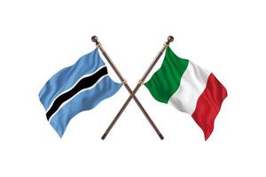 Botswana contro Italia Due nazione bandiere foto