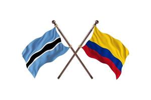 Botswana contro Colombia Due nazione bandiere foto