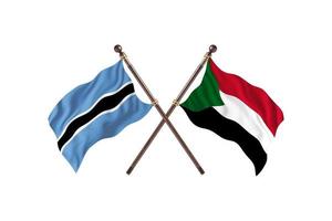 Botswana contro Sudan Due nazione bandiere foto