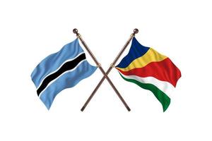 Botswana contro Seychelles Due nazione bandiere foto