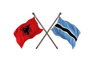 Albania contro Botswana Due nazione bandiere foto