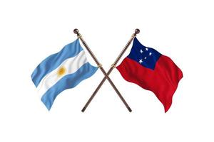 argentina contro samoa Due nazione bandiere foto