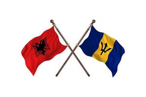 Albania contro barbados Due nazione bandiere foto