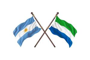 argentina contro sierra Leone Due nazione bandiere foto