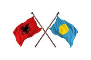 Albania contro palau Due nazione bandiere foto