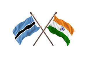 Botswana contro India Due nazione bandiere foto