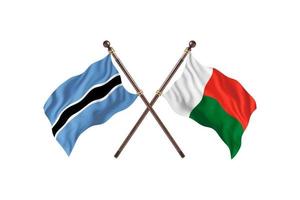 Botswana contro Madagascar Due nazione bandiere foto