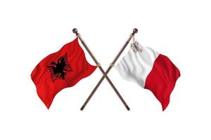 Albania contro Malta Due nazione bandiere foto