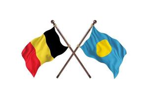Belgio contro palau Due nazione bandiere foto