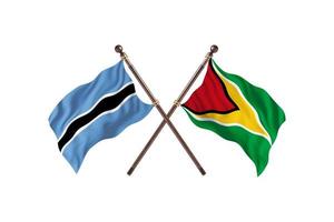 Botswana contro Guyana Due nazione bandiere foto