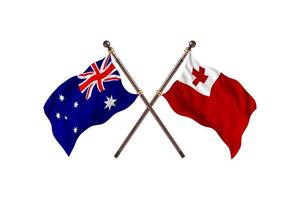 Australia contro andare Due nazione bandiere foto