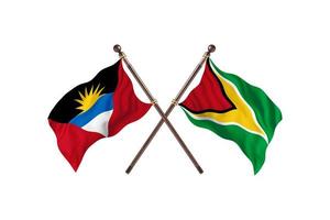 antigua e barbuda contro Guyana Due nazione bandiere foto