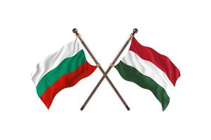 Bulgaria contro Ungheria Due nazione bandiere foto
