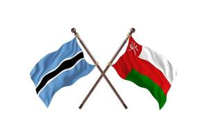 Botswana contro Oman Due nazione bandiere foto