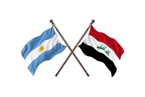argentina contro Iraq Due nazione bandiere foto