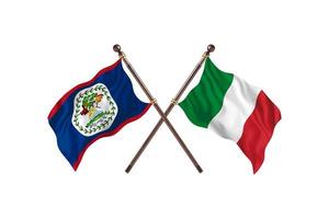 belize contro Italia Due nazione bandiere foto
