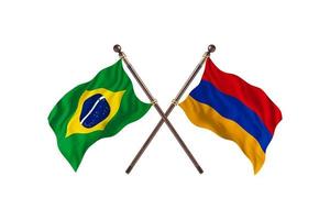 brasile contro Armenia Due nazione bandiere foto