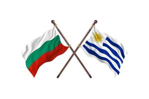 Bulgaria contro Uruguay Due nazione bandiere foto