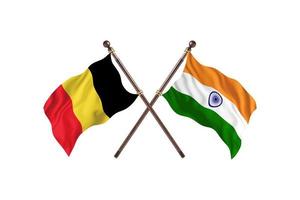 Belgio contro India Due nazione bandiere foto