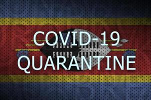 Swaziland bandiera e covid-19 quarantena iscrizione. coronavirus o 2019-ncov virus foto