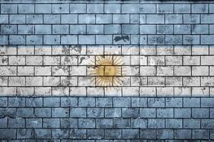 argentina bandiera è dipinto su un vecchio mattone parete foto