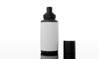 3d elegante cosmetico bottiglia isolato su bianca sfondo per Prodotto presentazione. 3d interpretazione Prodotto illustrazione foto