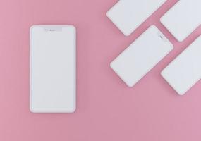 smartphone moderno 3d rosa pastello foto
