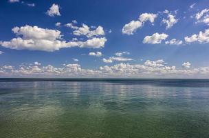 sorprendente giorno calma mare Visualizza con nuvole riflessione foto