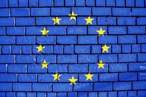 europeo unione bandiera su un' strutturato sfondo. concetto collage. foto