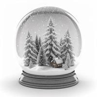 3d Natale neve globo su isolato bianca sfondo. vacanza, celebrazione, dicembre, allegro Natale foto