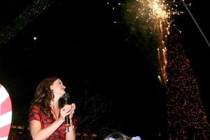 erica tom su palcoscenico guarda il fuochi d'artificio dopo il albero era Light a il americana shopping centro illuminazione degli alberi cerimonia nel glendale, circa su novembre 15, 2008 2008 kathy hutchin hutchin foto