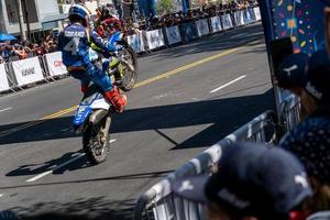 guadalajara, Messico - ottobre 25 2022 showrun Aaron colton, didier goirand e ivano ramirez equitazione moto foto