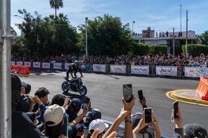 guadalajara, Messico - ottobre 25 2022 showrun Aaron colton, didier goirand e ivano ramirez equitazione moto foto