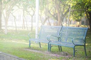 sedia nel pubblico parco con leggero foto