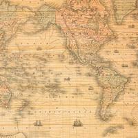 Vintage ▾ carta geografica su di legno struttura foto