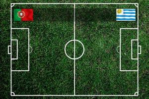 calcio tazza concorrenza fra il nazionale portoghese e nazionale Uruguay. foto