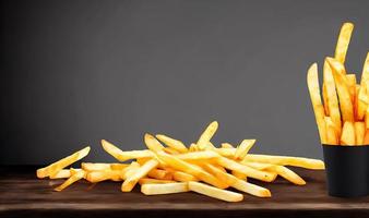 delizioso caldo e croccante fritte patate. veloce cibo e ristorante prodotti. foto