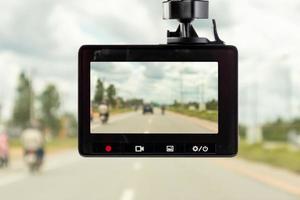 auto cctv telecamera video registratore per guida sicurezza su il strada foto