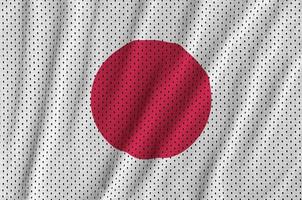 Giappone bandiera stampato su un' poliestere nylon abbigliamento sportivo maglia tessuto w foto