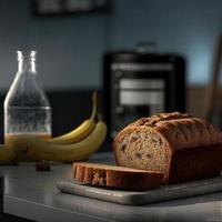 salutare Banana pane o torta per prima colazione foto